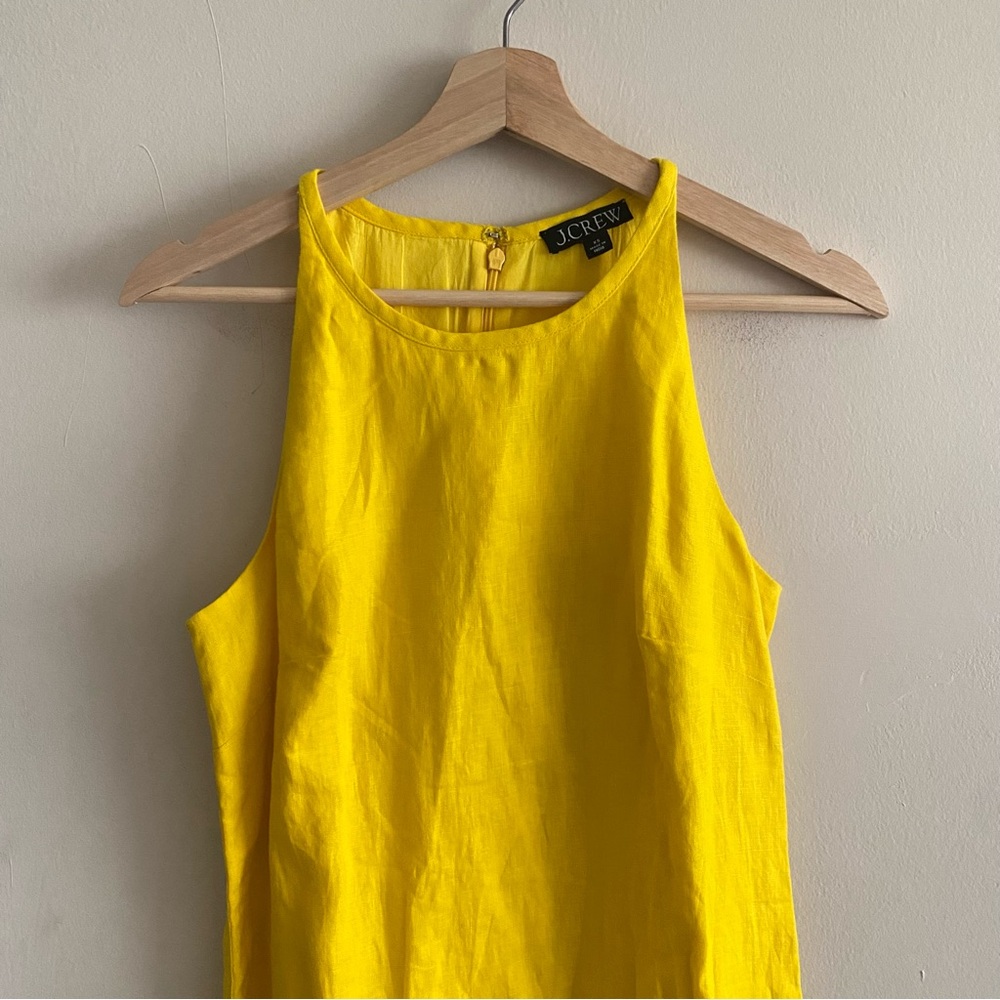 J. Crew Maxine High Neck Shift Dress in Linen Yellow - XS - Picture 10 of 16